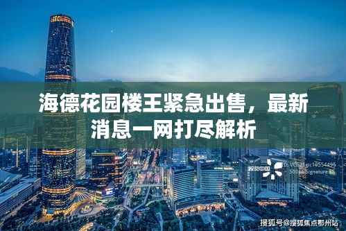 海德花园楼王紧急出售,最新消息一网打尽解析
