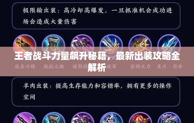 王者战斗力量飙升秘籍,最新出装攻略全解析