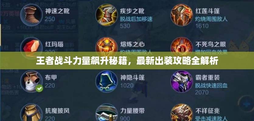 王者战斗力量飙升秘籍,最新出装攻略全解析